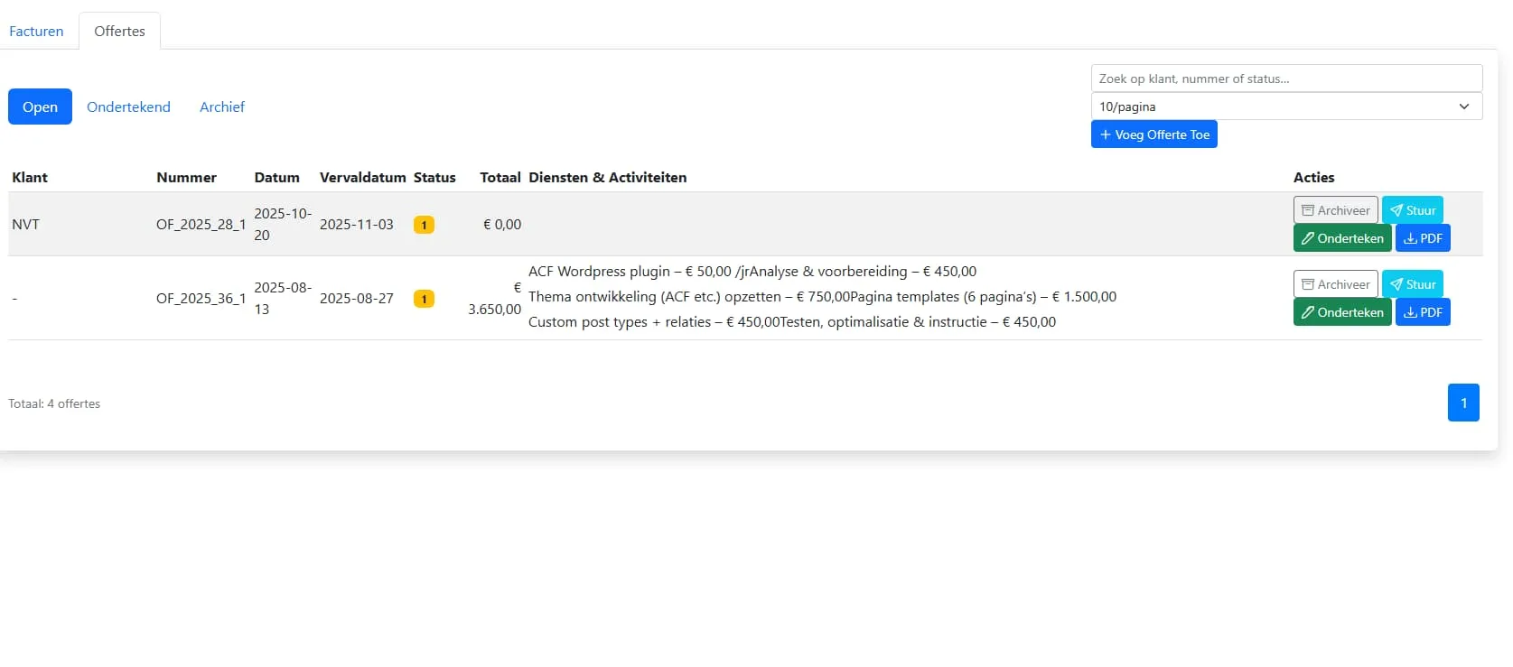 Voorbeeld offerte beheer